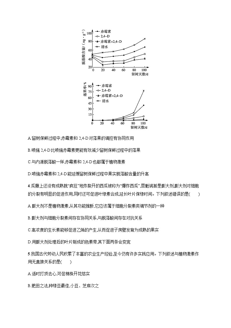 人教C版高中生物选择性必修1稳态与调节第5章植物生命活动的调节章末测评卷含答案第2页