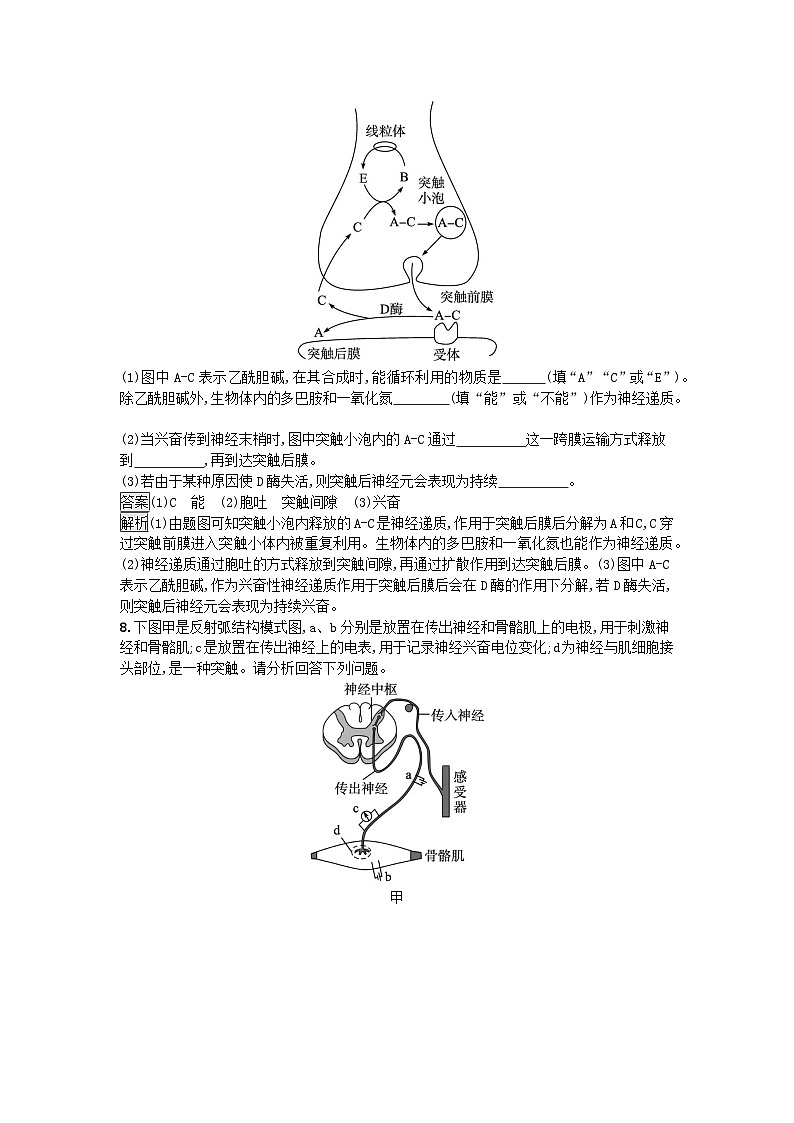 新教材2023年高中生物第2章神经调节第3节神经冲动的产生和传导课后训练新人教版选择性必修1第3页