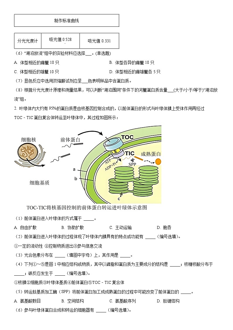 2023年上海高中生物学业水平合格性考试模拟卷2含详解第2页