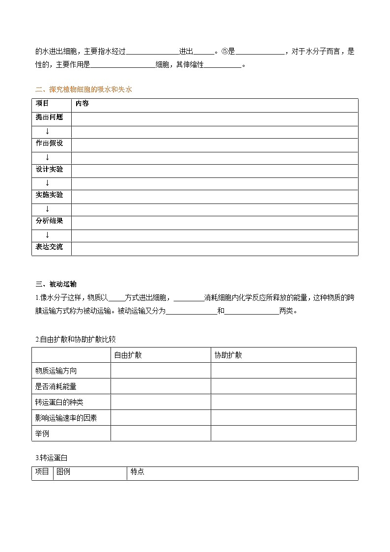 高中生物人教版2019 必修1 4.1 被动运输 （有答案）第3页
