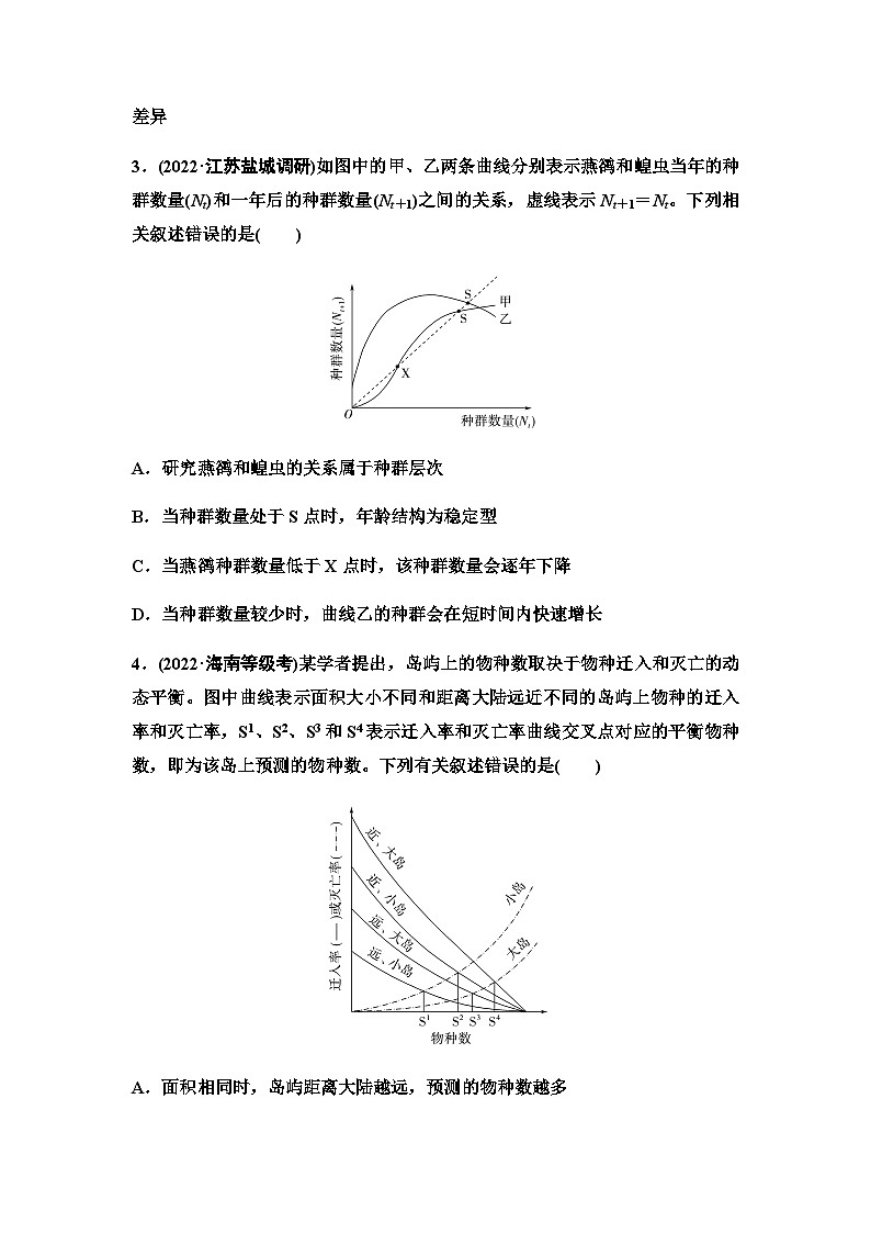 2024届人教版高考生物一轮复习种群及其动态作业含答案第2页