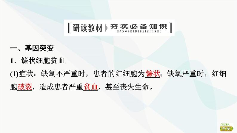2024届苏教版高考生物一轮复习基因突变和基因重组课件04