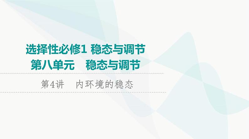 2024届苏教版高考生物一轮复习内环境的稳态课件01