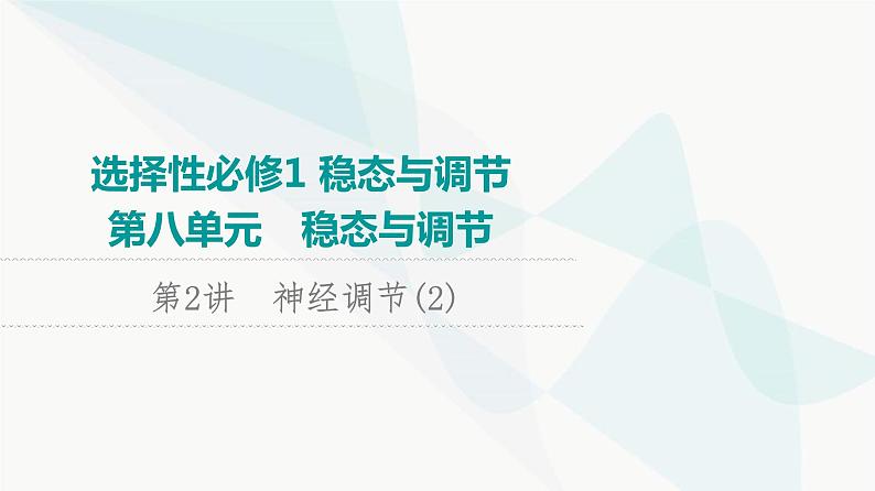 2024届苏教版高考生物一轮复习神经调节(2)课件第1页