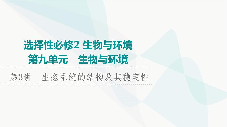 2024届苏教版高考生物一轮复习生态系统的结构及其稳定性课件第1页