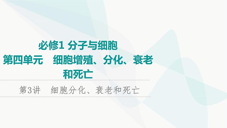 2024届苏教版高考生物一轮复习细胞分化、衰老和死亡课件第1页