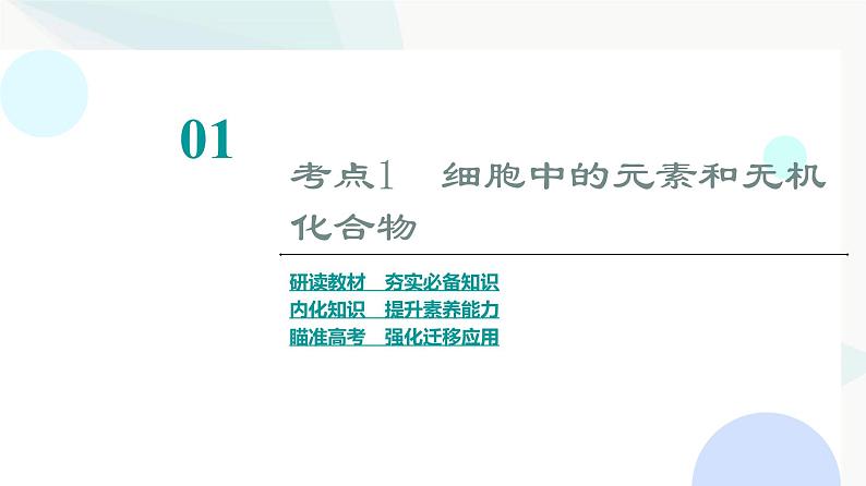 2024届苏教版高考生物一轮复习细胞中的元素、无机化合物、糖类和脂质课件第3页