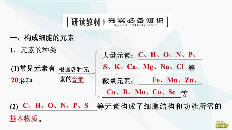 2024届苏教版高考生物一轮复习细胞中的元素、无机化合物、糖类和脂质课件第4页