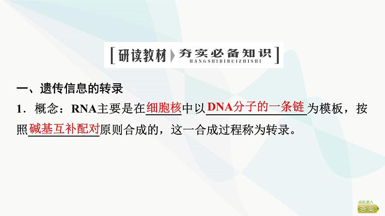 2024届苏教版高考生物一轮复习遗传信息控制生物的性状课件第4页