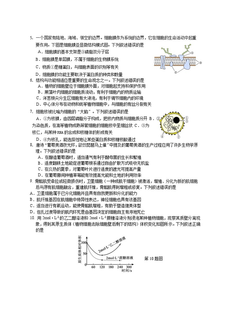 广东省东莞市2022-2023学年高一下学期期末考试生物试题Word版02