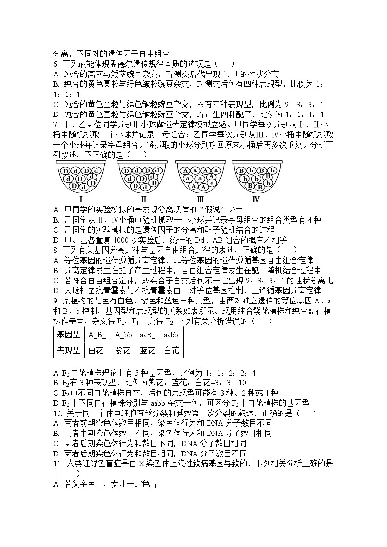 河南省中牟县第一高级中学南校区2022_2023学年高一下学期第二次月考生物试题02
