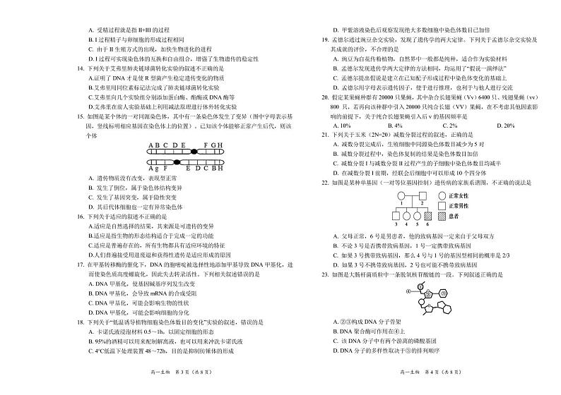 辽宁省葫芦岛市2022-2023学年高一下学期期末考试生物试题02