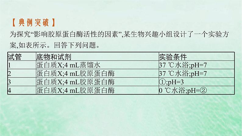 适用于新教材2024版高考生物一轮总复习第3单元细胞的代谢专题精研课1运用“变量”思维解析与酶有关的实验设计课件新人教版06