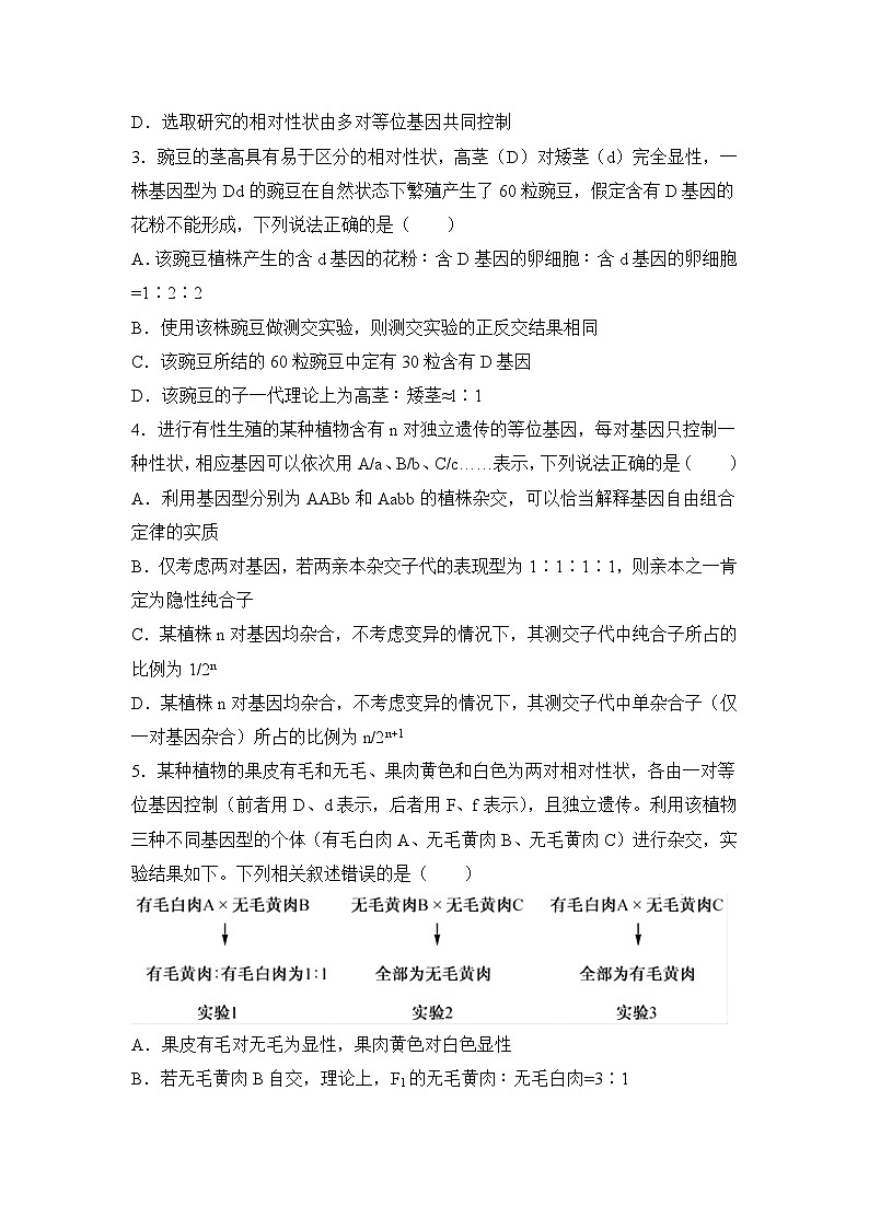 生物（新教材）高二暑假作业之巩固练习5 遗传的基本规律及应用含答案解析第2页