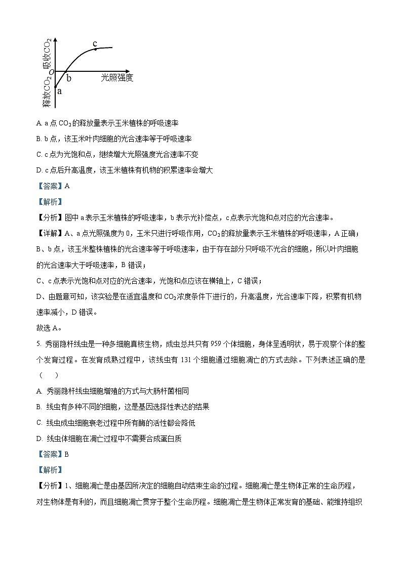 精品解析：贵州省遵义市2022-2023学年高二下学期期末生物学试题（解析版）03