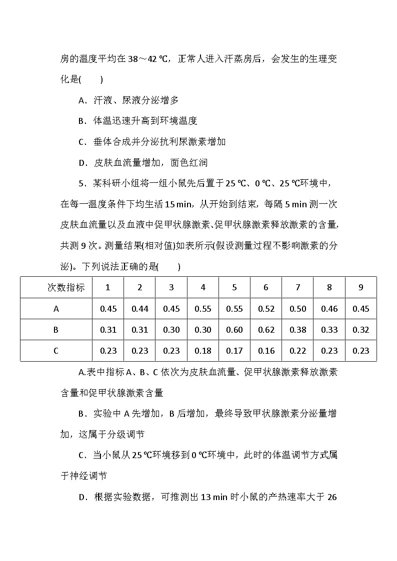 高中生物（人教版2019） 选择性必修1 3.3《体液调节与神经调节的关系》同步课时练习-（含答案）02