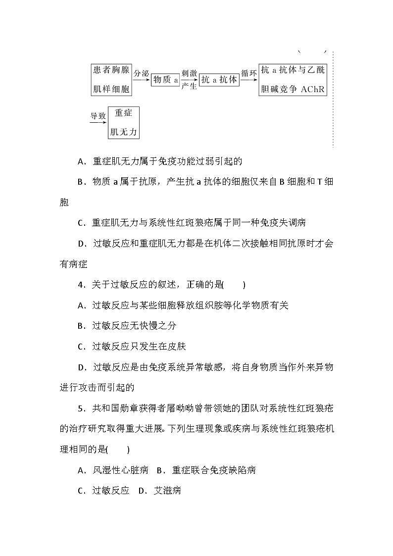 高中生物（人教版2019） 选择性必修1 4.3《免疫失调》同步课时练习-（含答案）02