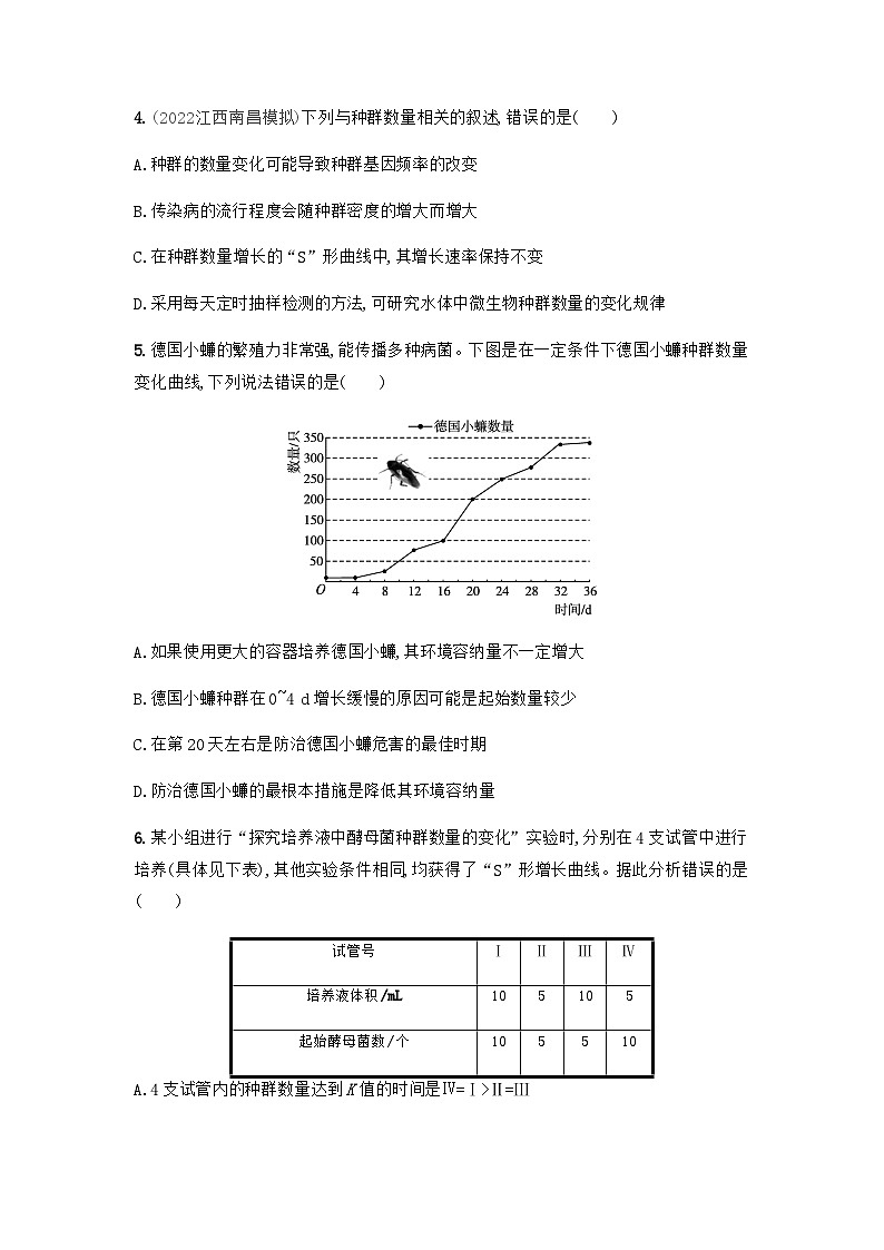 高中生物（人教版2019）选择性必修21.2 种群数量的变化 同步分层练习（word版含解析）第2页