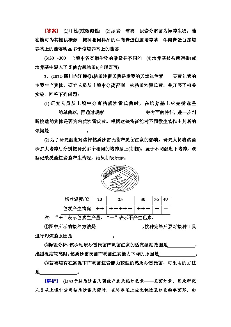 2024届人教版高考生物一轮复习微生物的培养与应用作业（单项版）含答案02