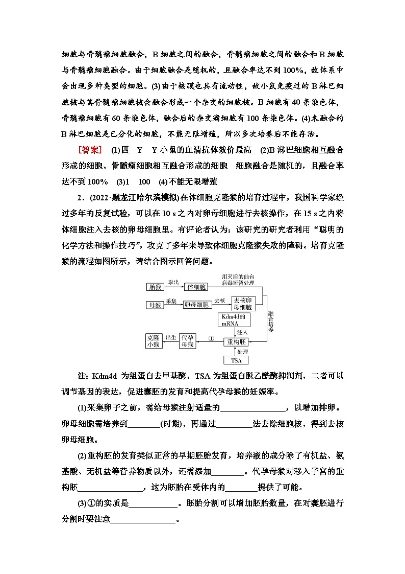 2024届人教版高考生物一轮复习细胞工程作业（单项版）含答案第2页