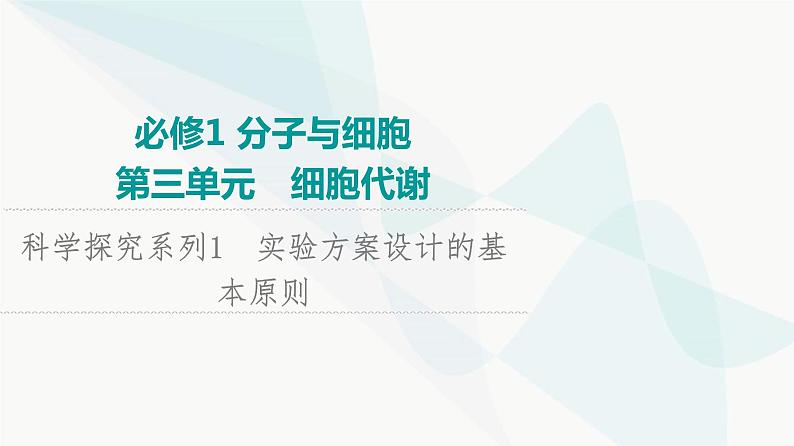 2024届苏教版高考生物一轮复习科学探究系列1实验方案设计的基本原则课件第1页