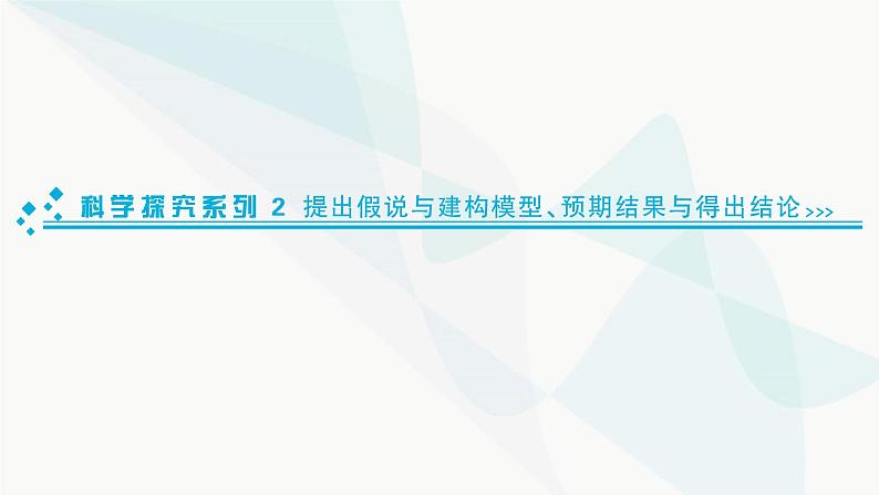 2024届人教版高考生物一轮复习科学探究系列2提出假说与建构模型、预期结果与得出结论课件（多项）第1页