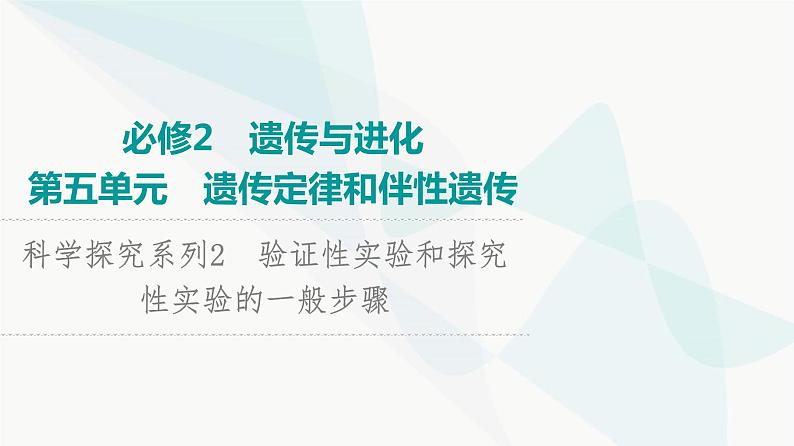 2024届人教版高考生物一轮复习科学探究系列2验证性实验和探究性实验的一般步骤课件第1页