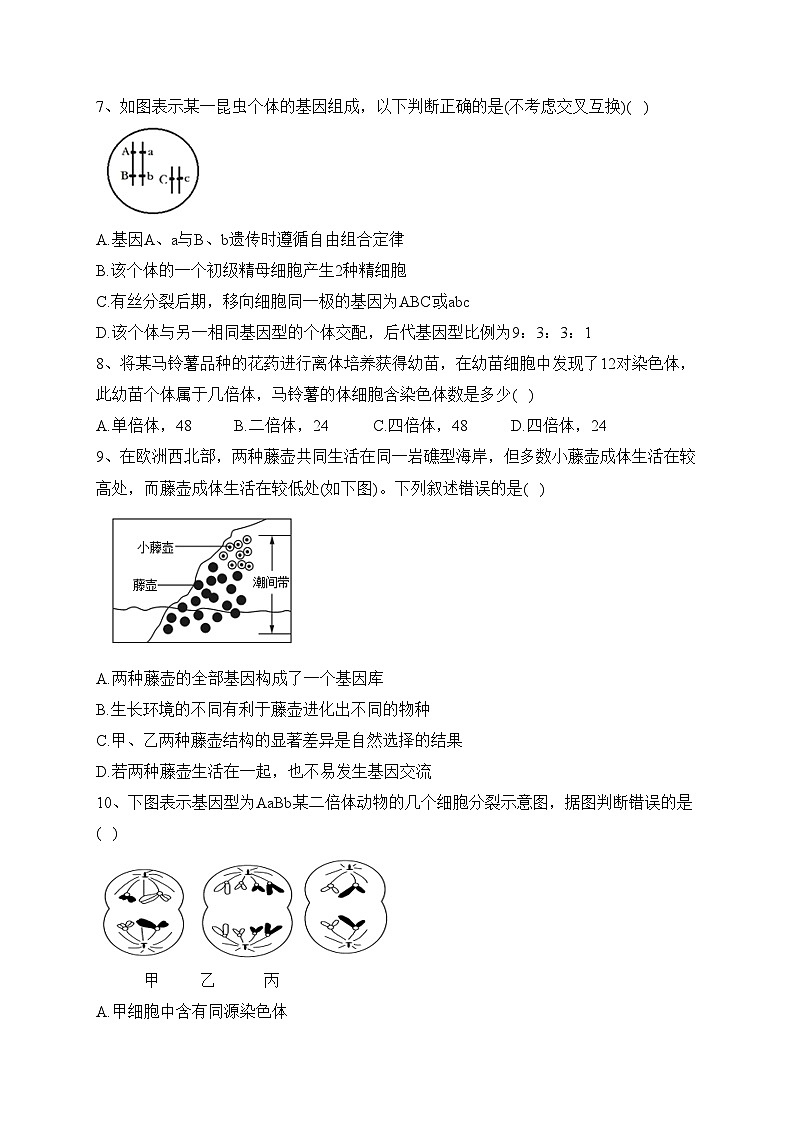 福建省福州市八县（市）一中2021-2022学年高一下学期期末联考生物试卷（含答案）02