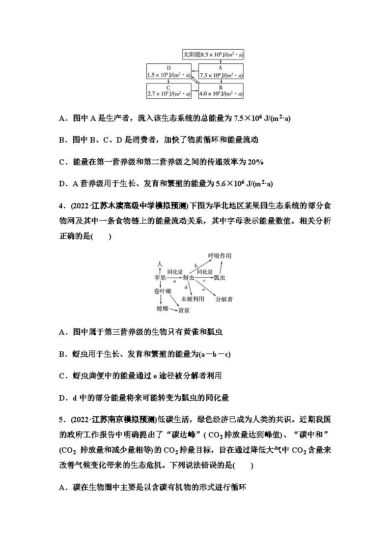 2024届苏教版高考生物一轮复习生态系统的功能作业含答案第2页