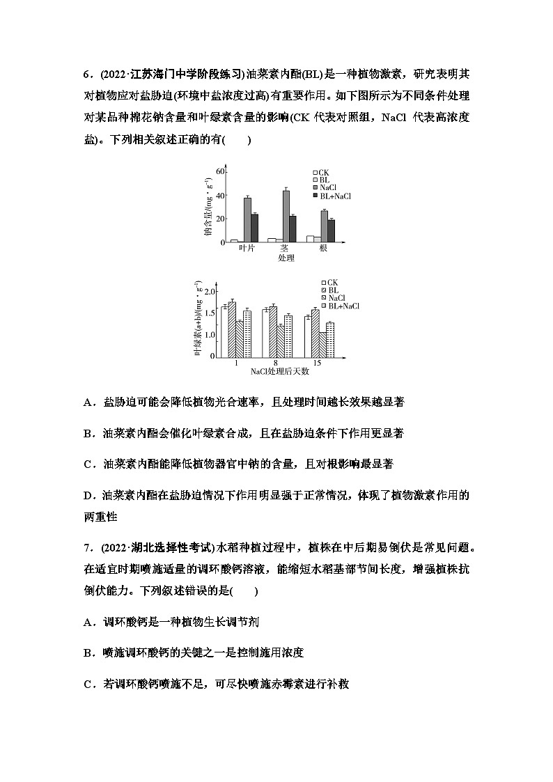 2024届苏教版高考生物一轮复习植物生命活动的调节作业含答案第3页