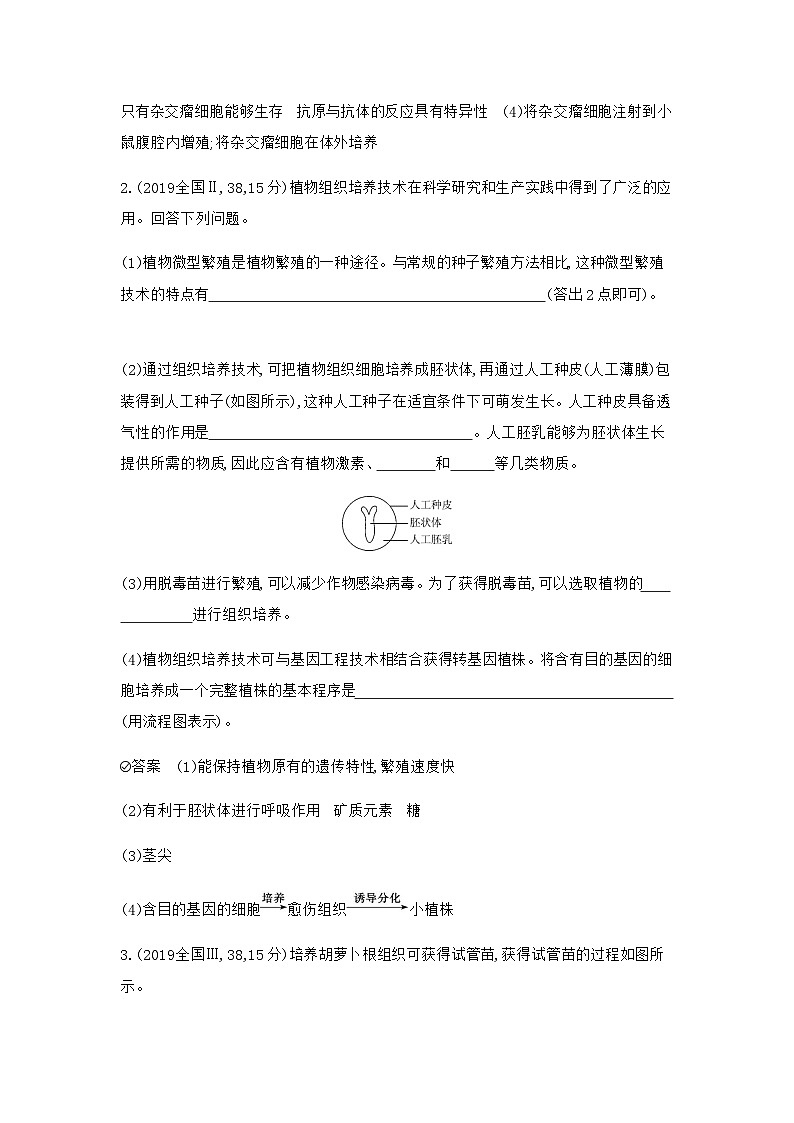 2024届人教版高考生物一轮复习细胞工程、胚胎工程及生态工程 作业含答案第2页