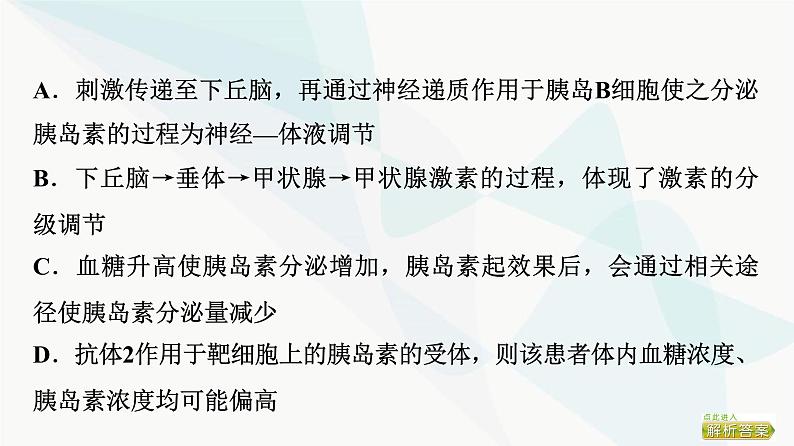 2024届人教版高考生物一轮复习素养加强课9动物生命活动调节模型的建构与分析课件第7页