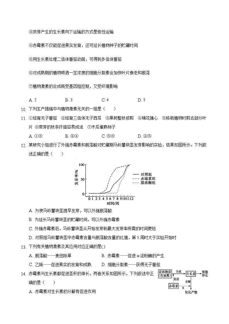 5.2 其他植物激素（备作业）精编高二生物同步备课系列（人教版2019选择性必修1）（原卷版）第3页