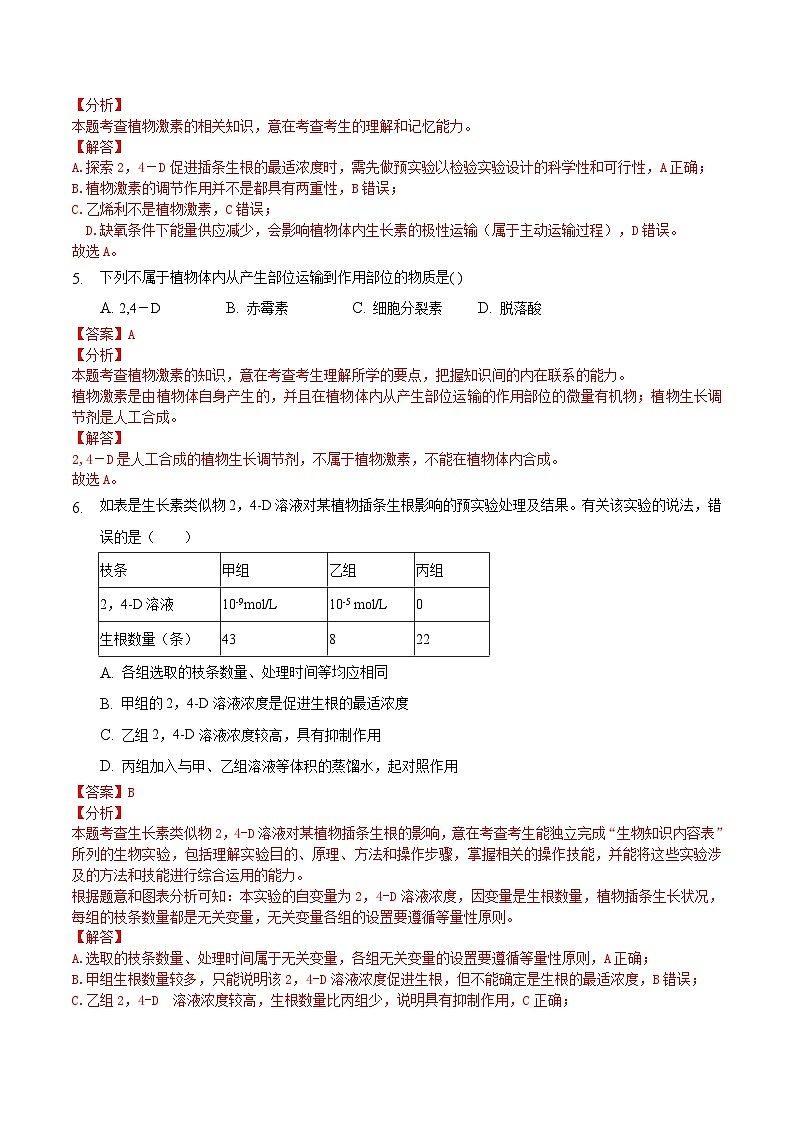 人教版高二生物选择性必修一5.3《植物生长调节剂的应用》课件+练习03