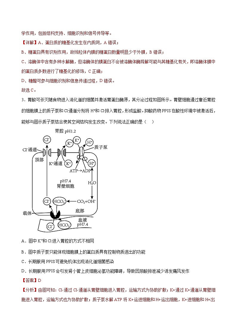 【新高三摸底】2024届新高三-生物开学摸底考试卷（江苏卷）02