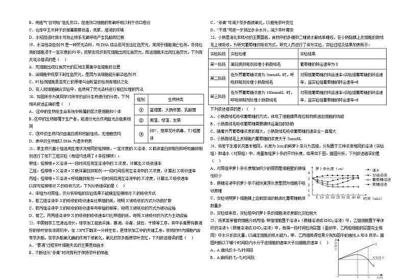 宁夏回族自治区平石嘴山市罗中学2022-2023学年高二下学期期末考试（尖子班）生物试题03