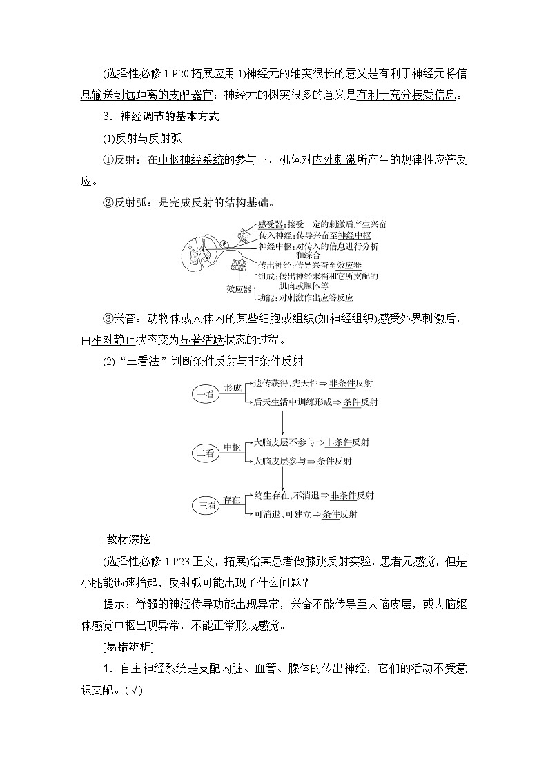 2024届人教版高中生物一轮复习神经调节学案（多项版）第3页