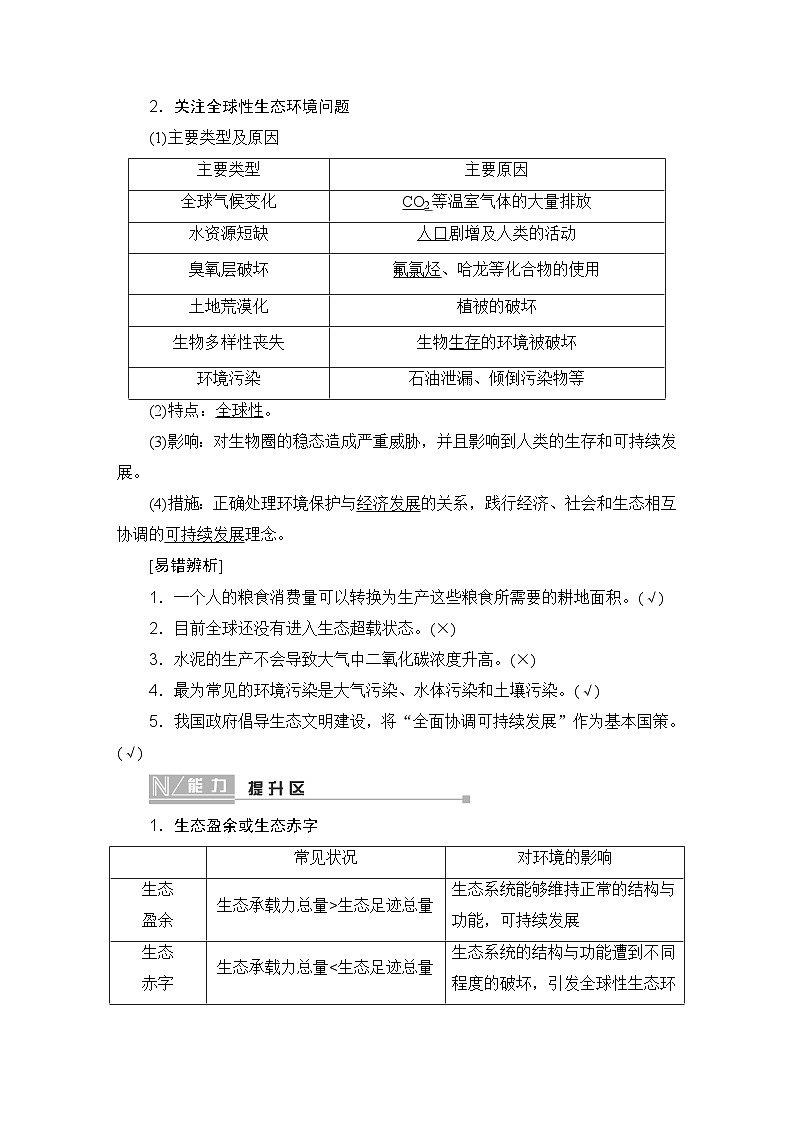 2024届人教版高中生物一轮复习人与环境学案（多项版）第2页