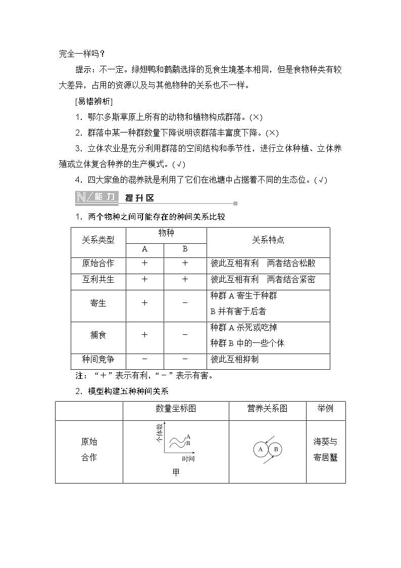 2024届人教版高中生物一轮复习群落及其演替学案（多项版）03