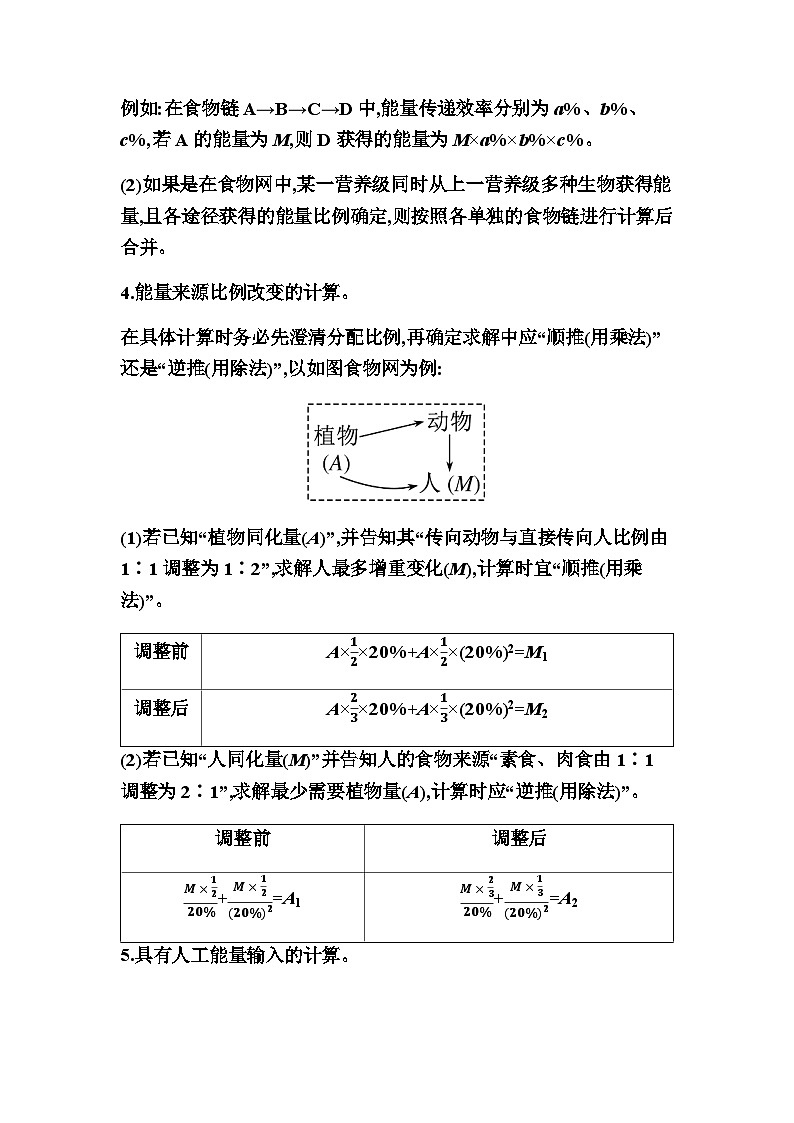 2024届人教版高中生物一轮复习素养课能量传递效率的计算学案（不定项）第3页