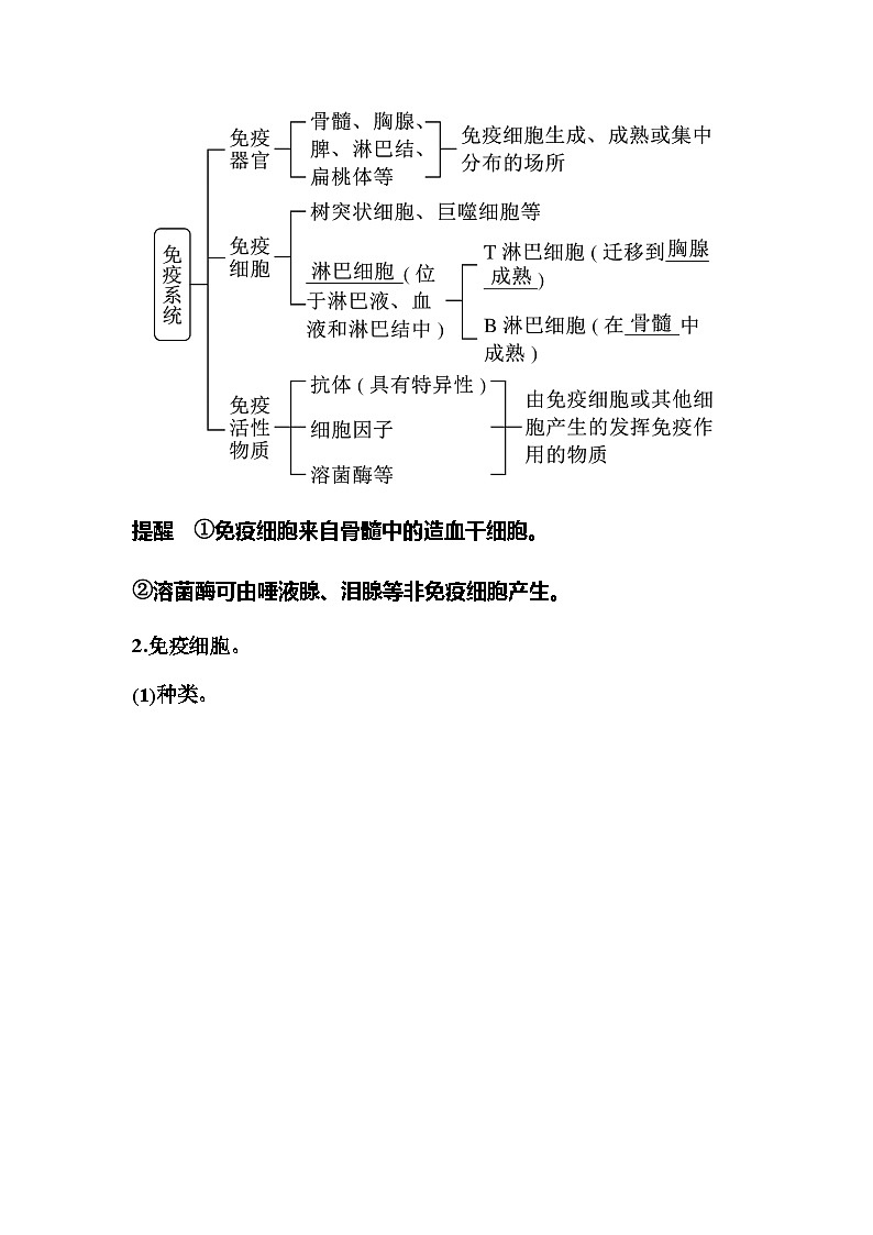 2024届人教版高中生物一轮复习免疫调节学案 （不定项）02