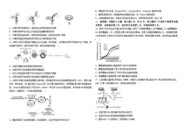 山东省乳山市第一中学2022-2023学年高三5月阶段检测生物试题03