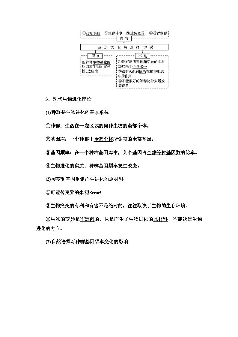 2024届人教版高中生物一轮复习现代生物进化理论学案第2页