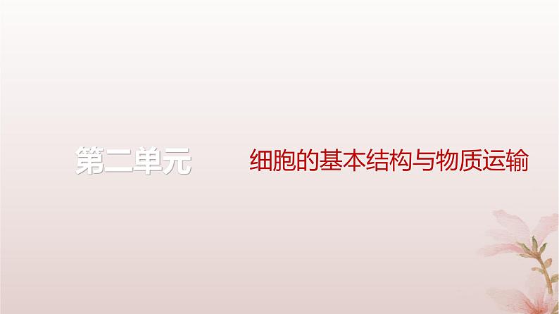 2024届高考生物一轮总复习第二单元细胞的基本结构与物质运输第4讲细胞膜与细胞核的结构和功能课件01