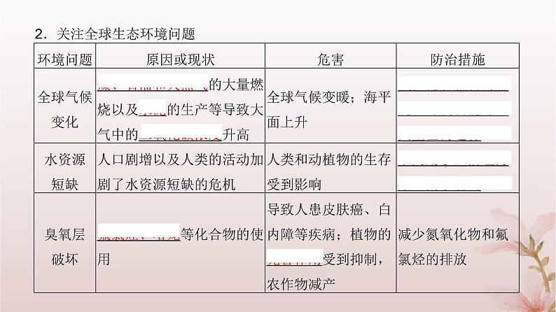 2024届高考生物一轮总复习第九单元生物与环境第31讲人与环境课件06