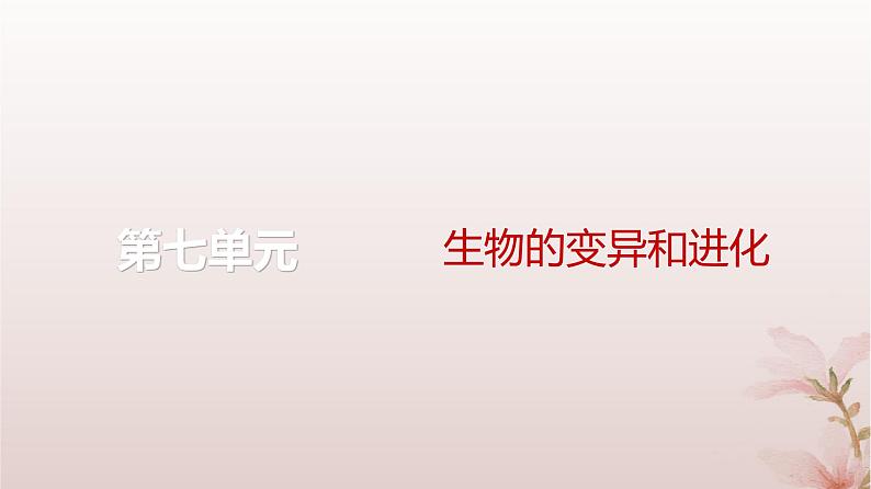 2024届高考生物一轮总复习第七单元生物的变异和进化微专题9基因频率与基因型频率的计算课件01