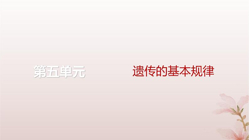 2024届高考生物一轮总复习第五单元遗传的基本规律微专题5分离定律遗传的特殊问题课件第1页