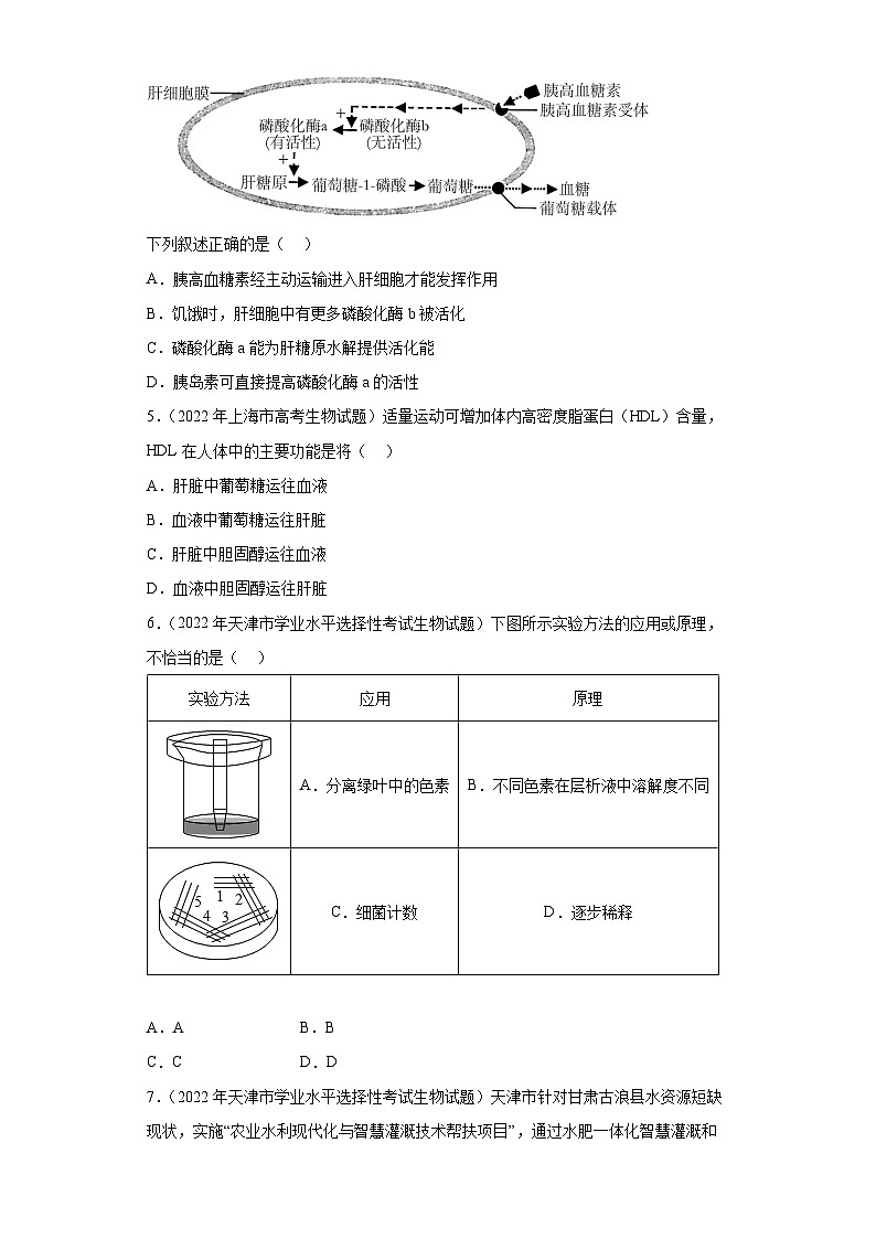 2019-2023年高考生物学分类汇编——专题3细胞的代谢02