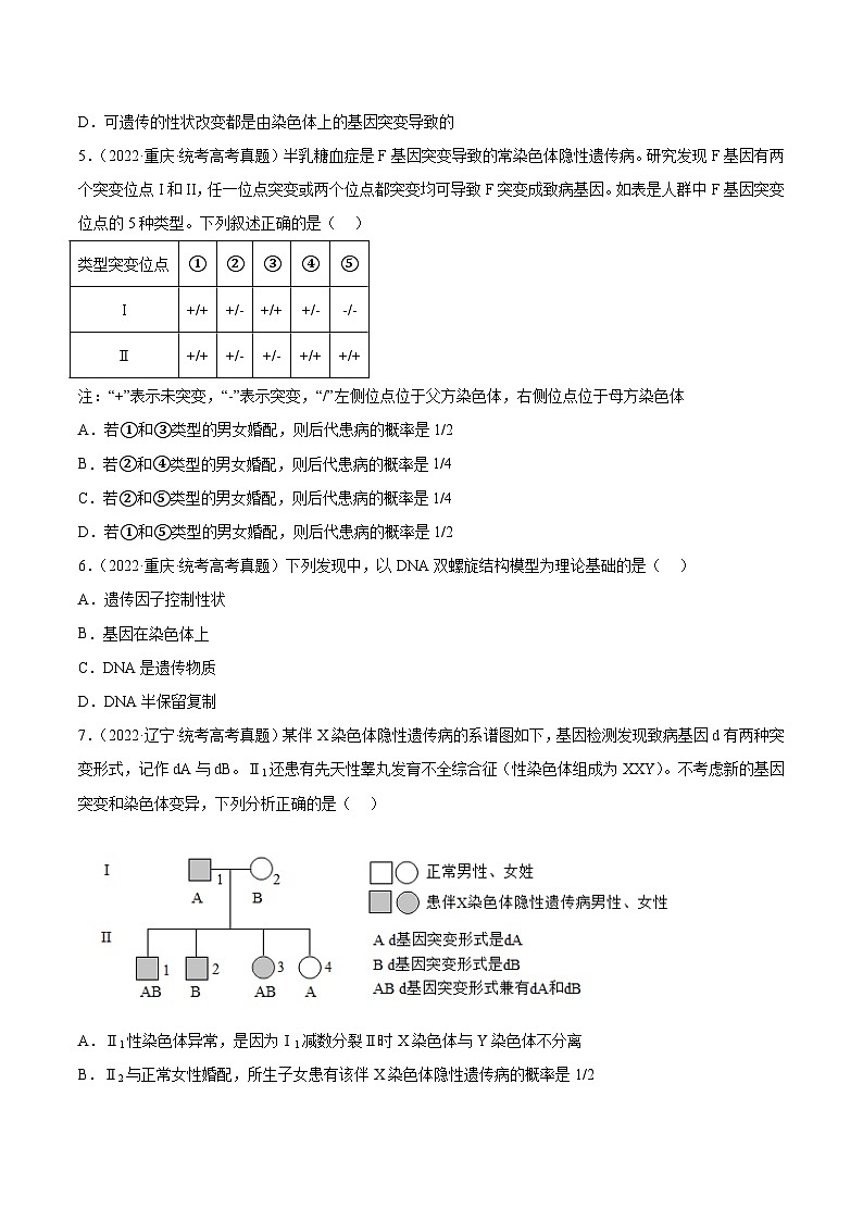 2019-2023年高考生物学分类汇编——专题6遗传的基本规律（原卷版）第2页