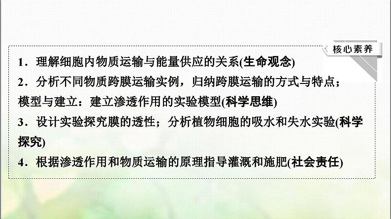 2024届人教版高考生物一轮复习细胞的物质输入和输出课件第3页